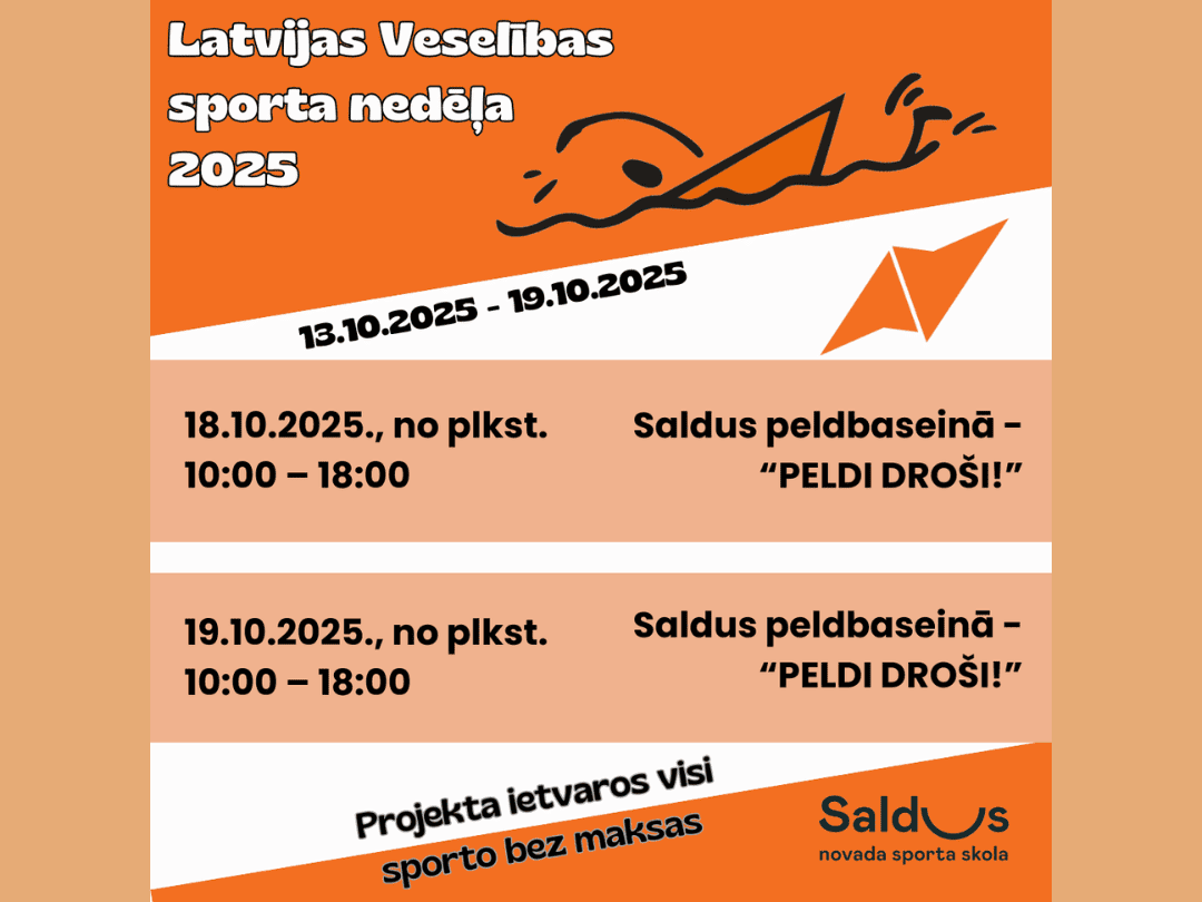 Saldus peldbaseinā -“PELDI DROŠI!”